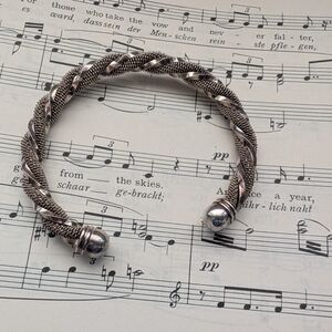 Elegant Silver-Toned Twisted Bracelet